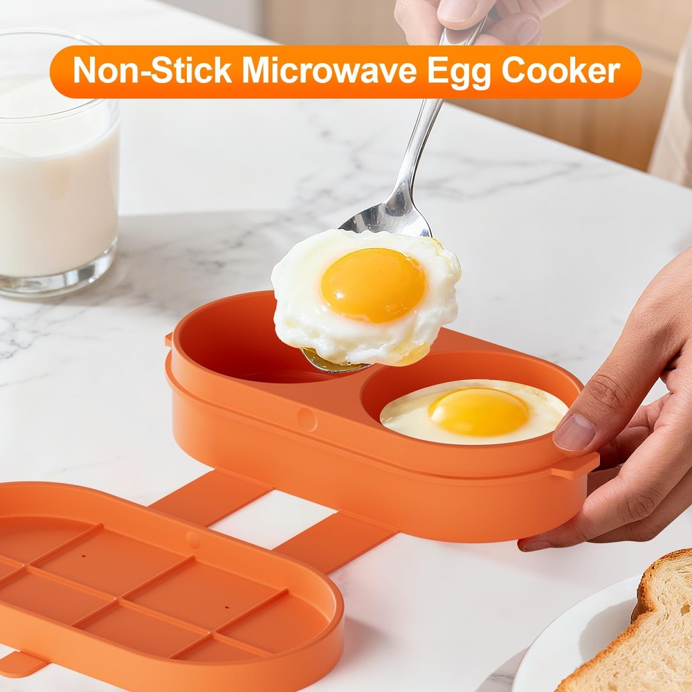 Microwave Egg Bite Maker, Egg Cooker Microwave For Breakfast Sandwich, Double...