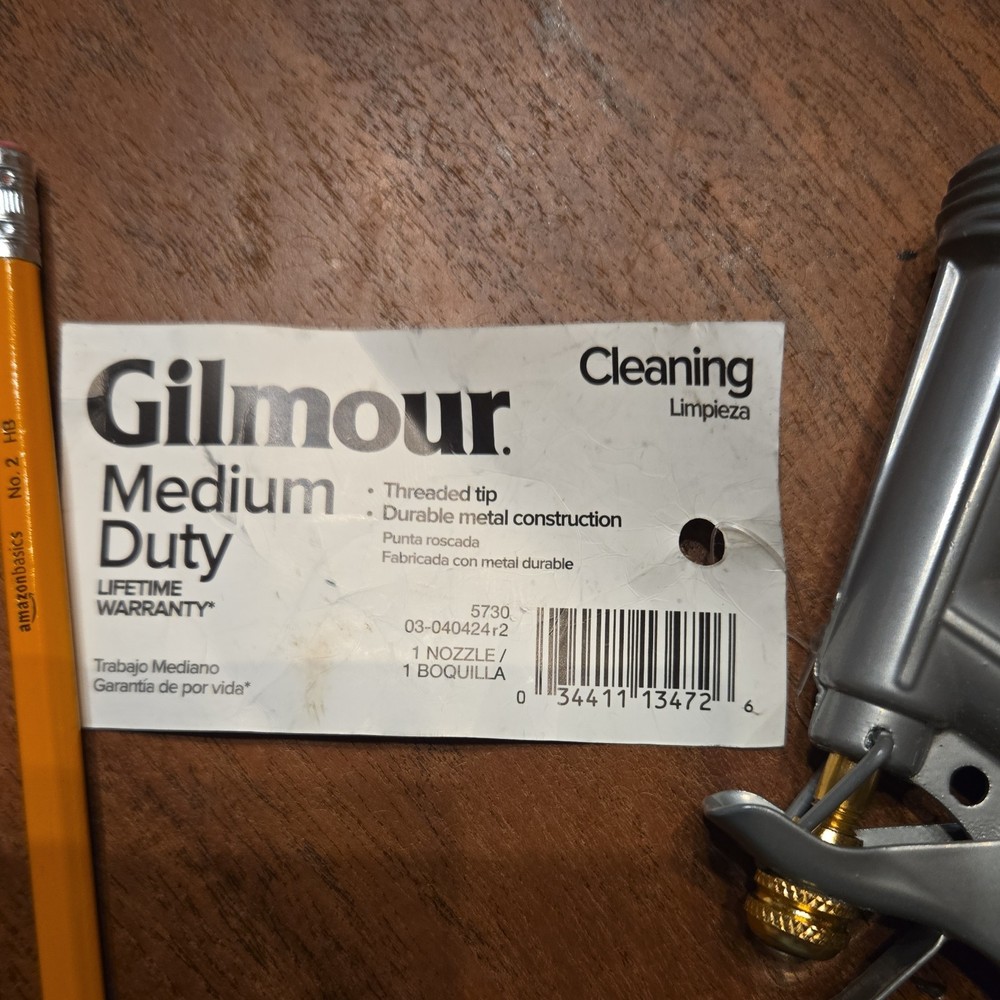 Gilmour Cleaning Nozzle Durable Metal Construction Threaded Tip Model 5730