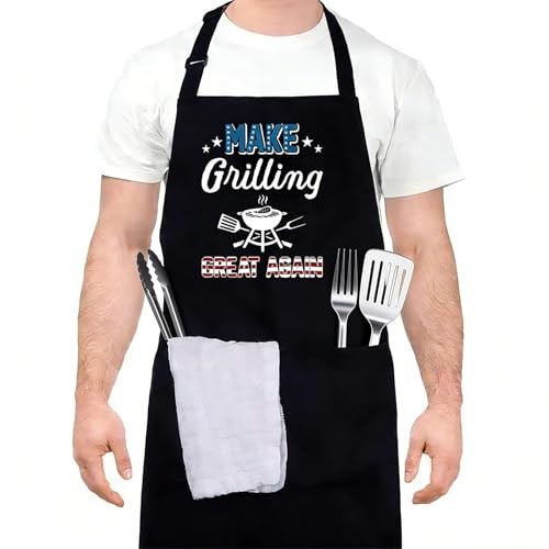 Funny Cooking Aprons for Men, Make Grilling Great Again, Kitchen Grilling