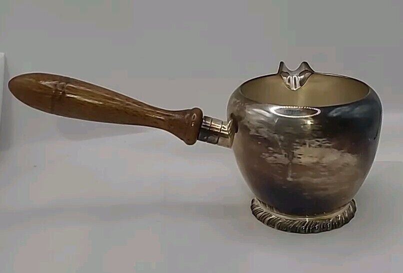 Friedman Silver Co Wood Handled Small Pitcher Gravy Boat Silverplate