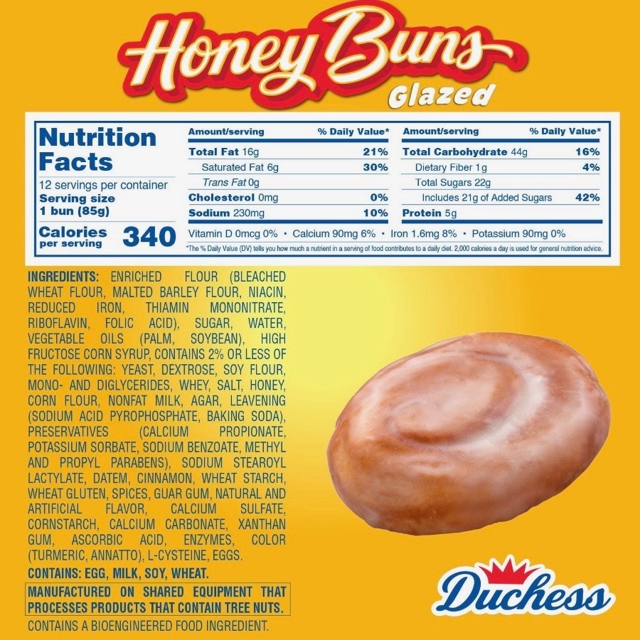Duchess Honey Buns 3 oz Snacks 12 Count 2 Pack Fresh Bakery Treats