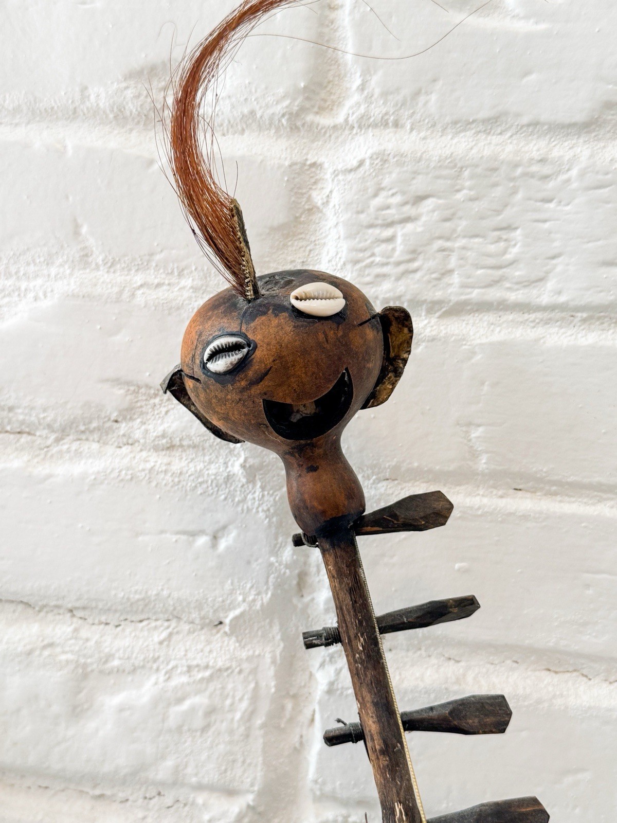 VTG African Gourd String Instrument Handcrafted Tribal Lute Harp West Africa