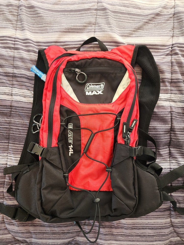 COLEMAN MAX HYDRATION RED BACKPACK Elate 14L, NEW BLADDER
