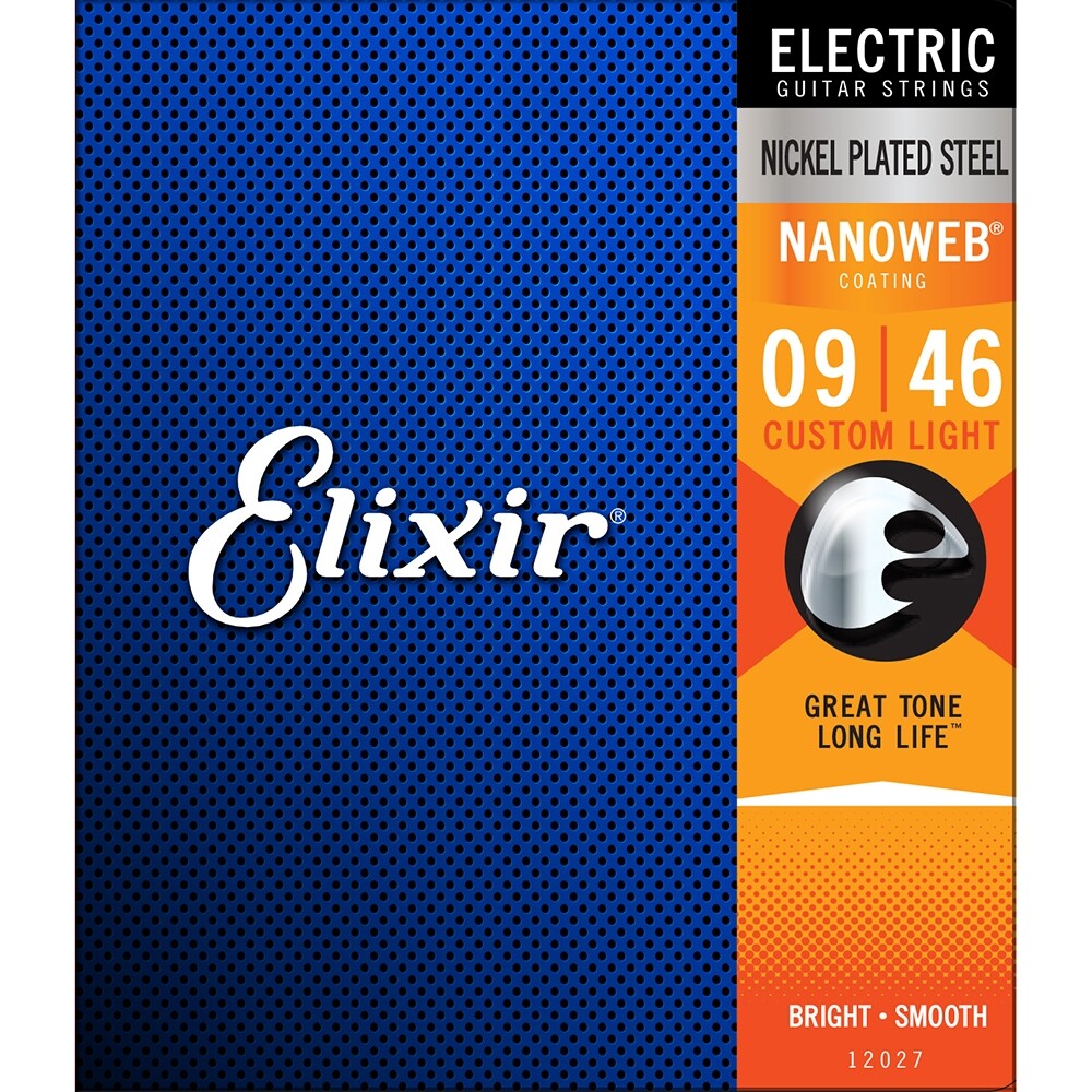 Elixir Custom Light Nanoweb Electric Guitar Strings 12027 1 Set Pack 9-46