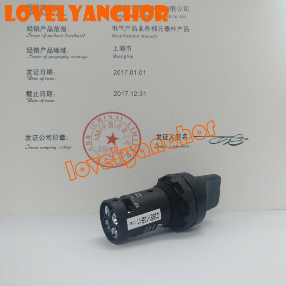 1PC ABB C3SS1-10B-11 1NO+1NC Compact Selector Switch 3-pos Fixed A&B&C