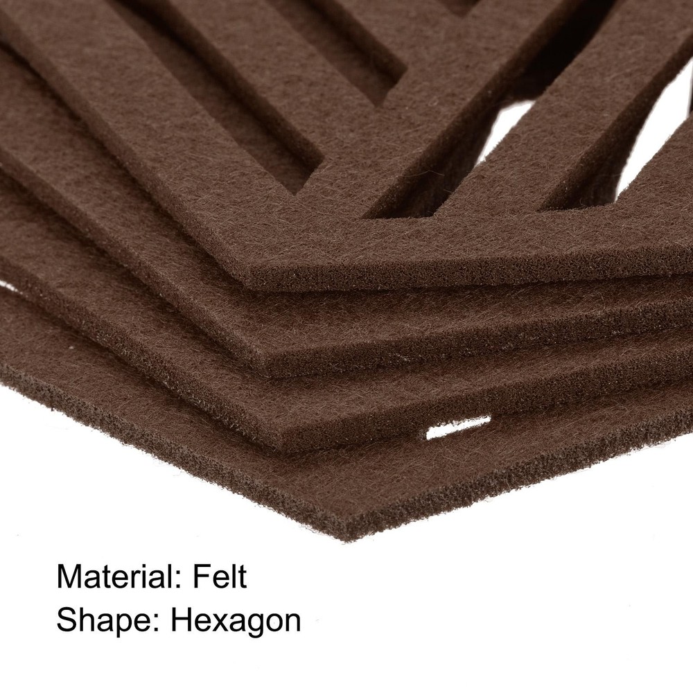 Felt Coasters 12pcs Hexagonal Mat Tampons Coasters, Coffee