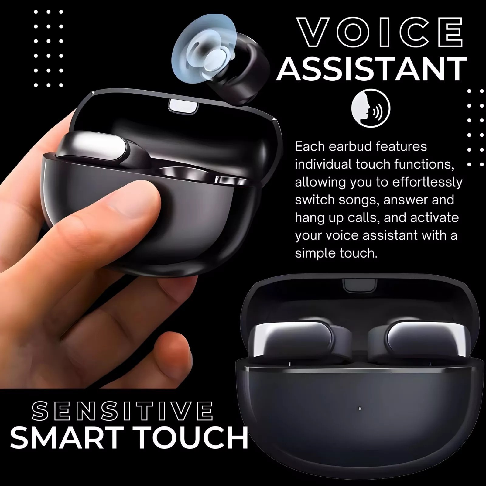 Ultra Open-Ear True Wireless Bluetooth Earphone Ultra Open Earbuds White - New