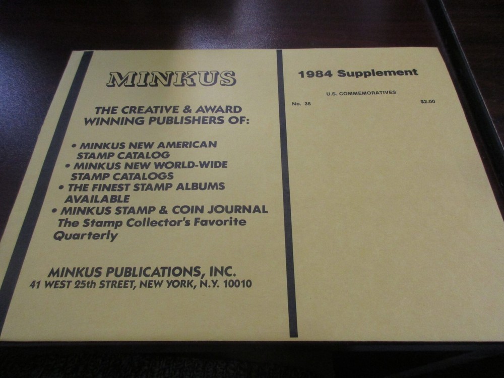 "MINKUS"  SUPPLEMENT  1984 U.S. COMMEMORATIVES  NO.35   W/FREE SHIPPING!!!