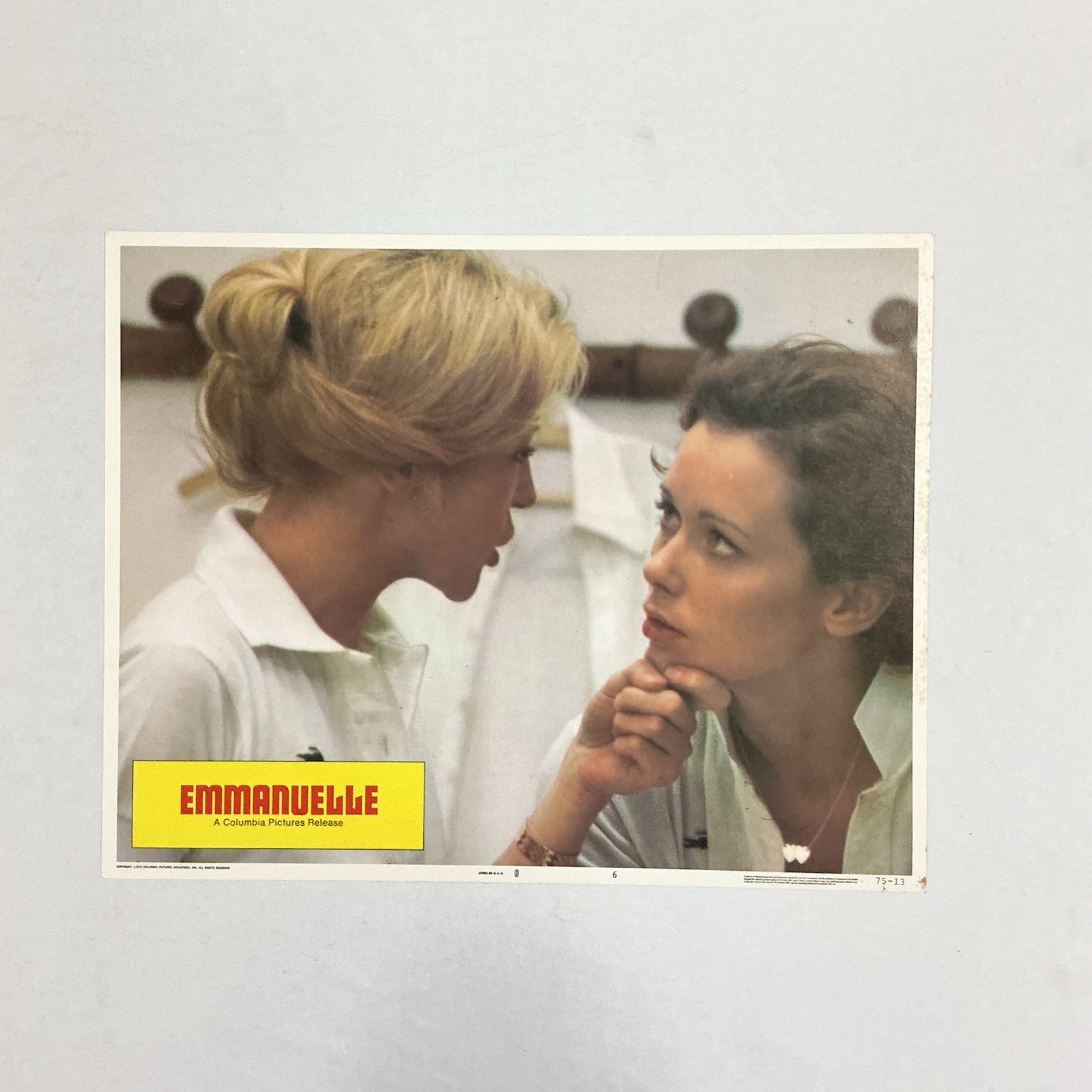 1975 Emmanuelle Original 11x14” Lobby Card Sylvia Kristel Frederic Lagache