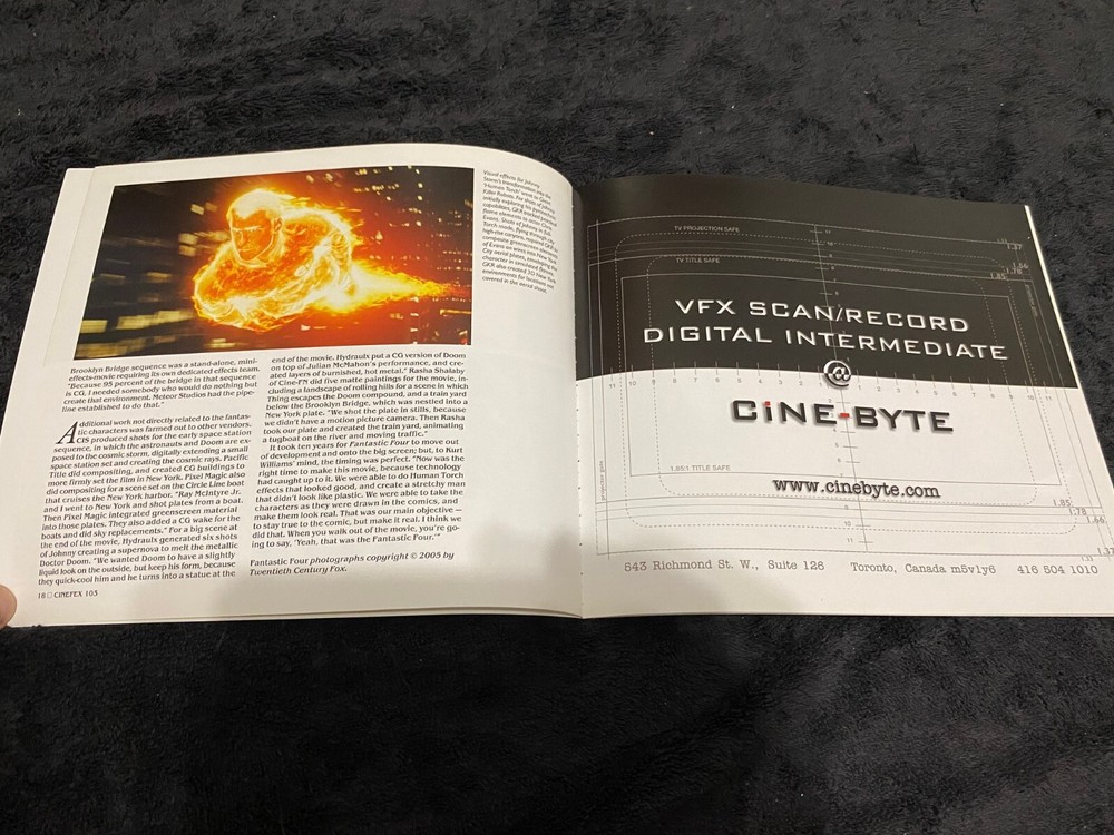 FANTASTIC FOUR 2005 article Thanks to Visual Effects team, Chris Evans, Marvel