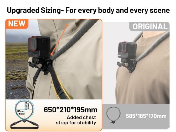 PGYTECH CapLock POV Action Camera Neck Mount, Quick Release & Black