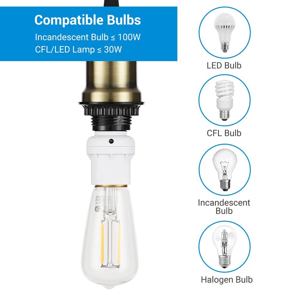 DEWENWILS Dusk to Dawn Light Bulb Socket Light Sensor Socket for Light Fixtures