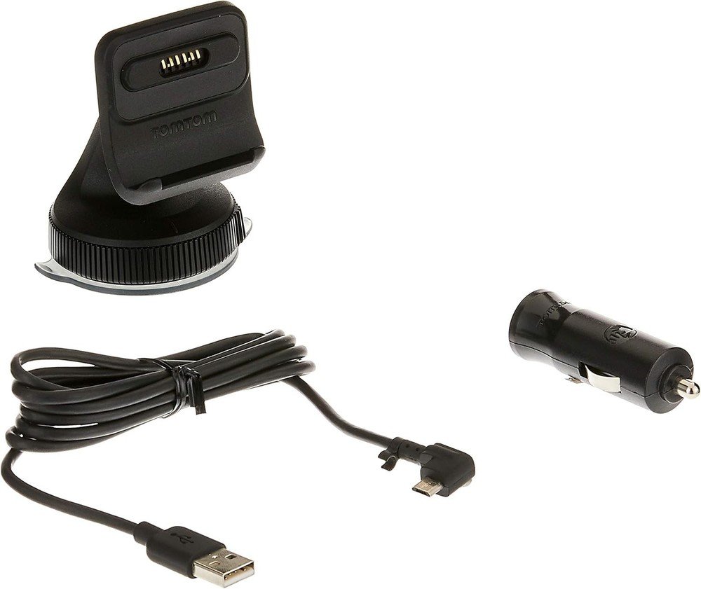 Seamless Navigation with TomTom Windscreen Mount & USB Charger for 5''/6''