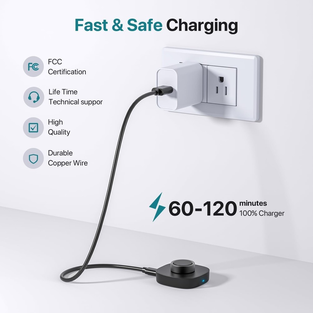 Essential Black Charger for O-ra Ring Gen 4 Size 9 - Fast Charging Solution