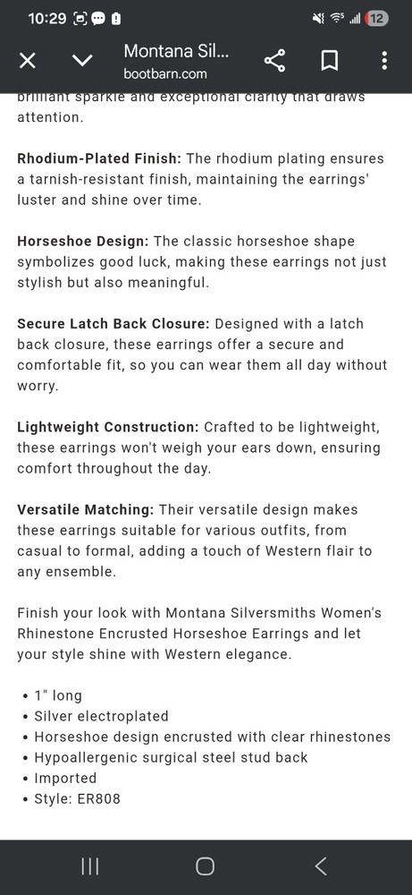 Silversmith Horshoe Earings