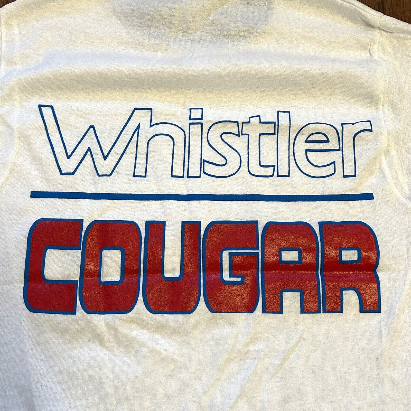 Vintage 80s Whistler Mercury Cougar Motorsports Jerzees Ringer Tshirt Small