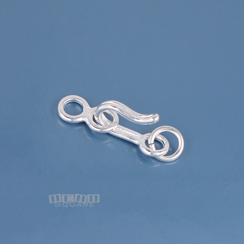 1 Set Solid Sterling Silver Hook Clasp w/ Eye Connector & Open Jump Ring #33231