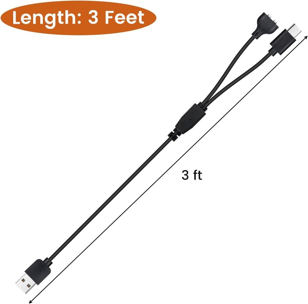 Durable 3ft Dog Collar Charger Cable - Universal USB-C & Magnetic Compatibility