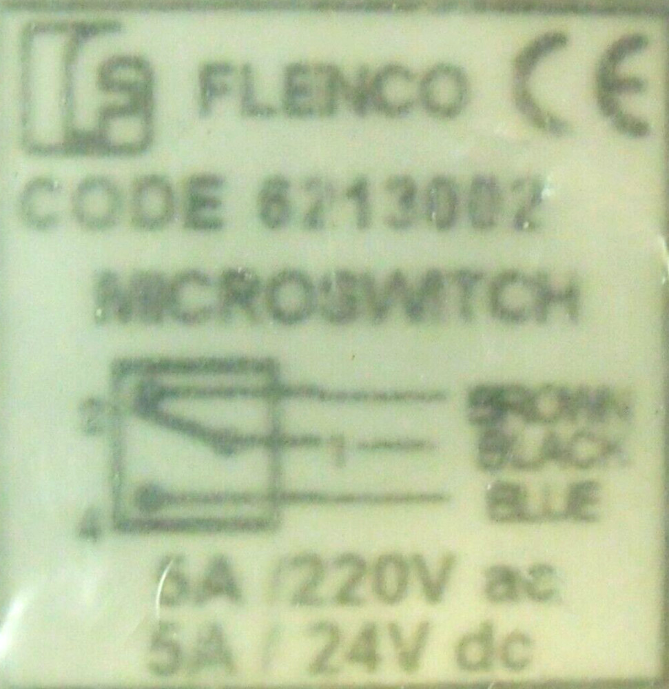 NIB Flenco 6213002 Microswitch: 5A @ 24VDC/220VAC