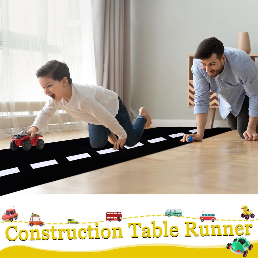 3 Pcs Construction Table Runner Racetrack Floor Ground Construction Tableclot...