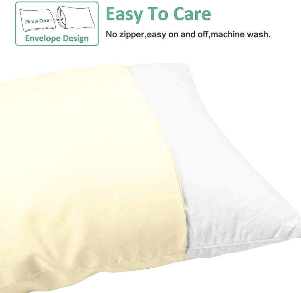 King Pillowcase Set - 2 Pack Brushed Microfiber 20X36 Pillowcases - Soft, Wrinkl
