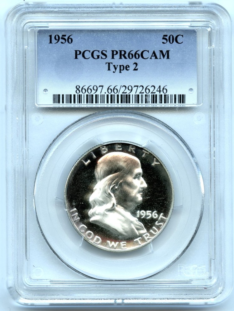 1956 Type 2 Franklin Half Dollar, PCGS PR66CAM