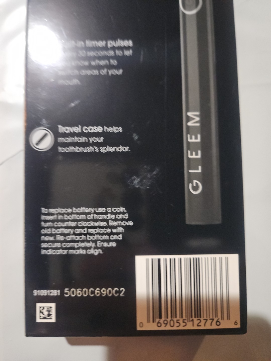 Gleem Power Toothbrush Handle/brush Head/travel Case/battery New Sealed In Box