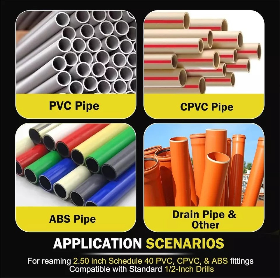 PPR250 2-1/2" Plastic Pipe Fitting Reamer Kit PVC Pipe Reamer Tool 04532
