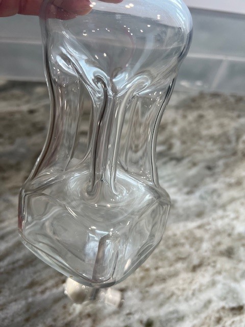 Antique Silver Collared Glass Glug Glug Decanter Victorian