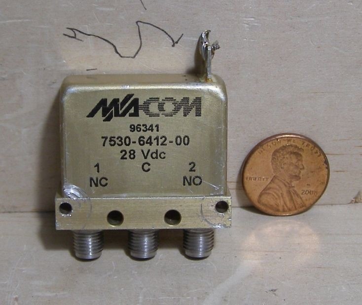 MACOM SPDT COAXIAL SWITCH MODEL 96341 ... 28VDC ... 7530-6412-00