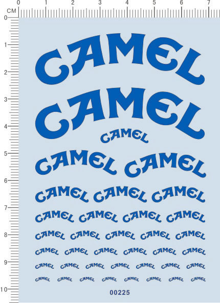 Decals car logo CAMEL for different scales (blue) 00225