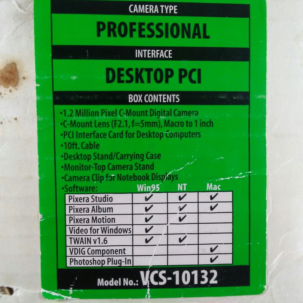 Pixera 1.5 Million Megapixel Camera System, Accessories For Lab & Microscope Use