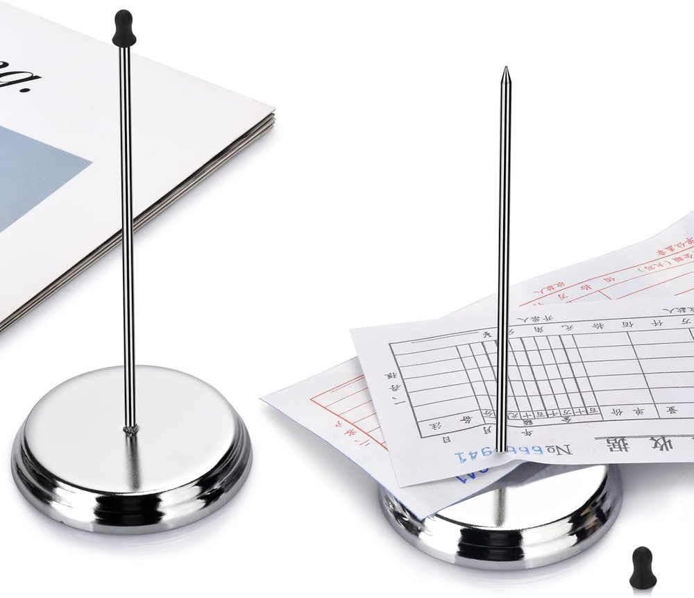 2PCS Receipt Holder Spike, Bill Fork, Check Spindle, Ticket Stabber for Restaura