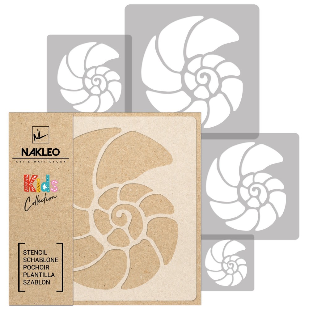 KIDS Reusable Plastic Stencils (5 pcs) // NAUTILUS SHELL