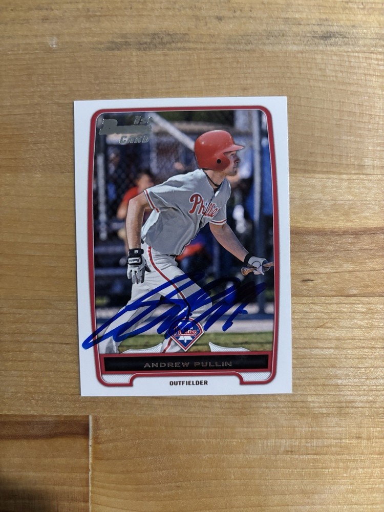 2012 BOWMAN ANDREW PULLIN   AUTOGRAPHED BASEBALL CARD