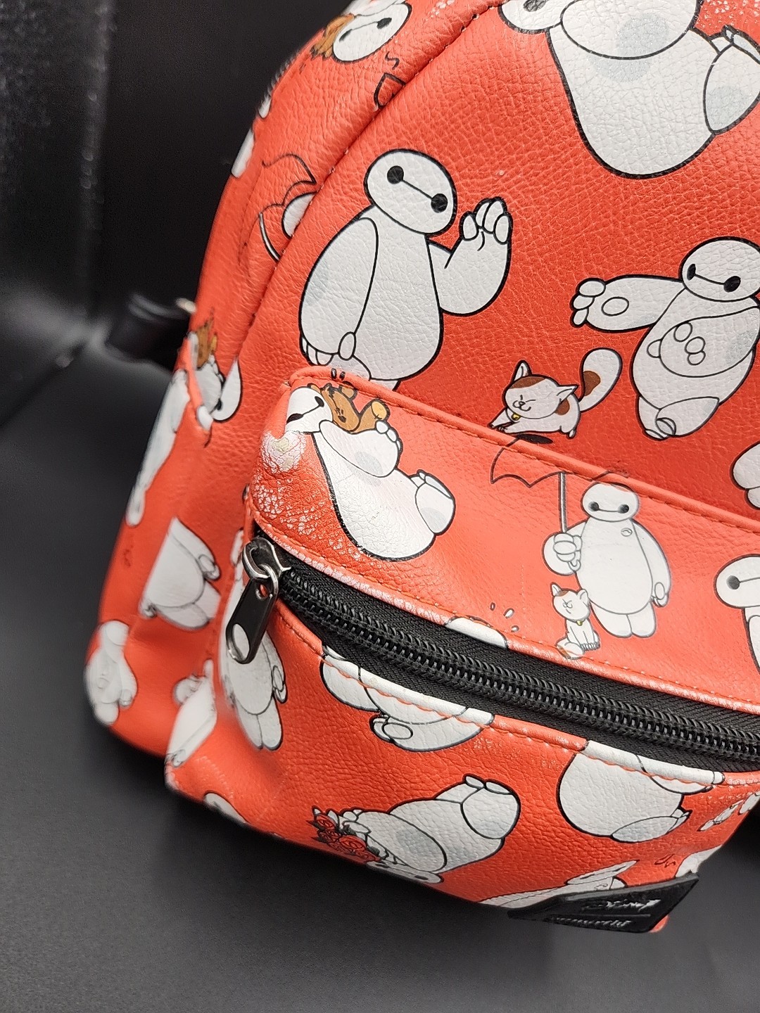 Loungefly Big Hero 6 Baymax All Over Mini Backpack Disney Red Some Wear See Pics