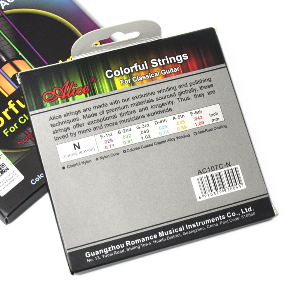 2 Sets AC107C Classical Guitar Nylon Strings Colorful 6-string Normal Tension