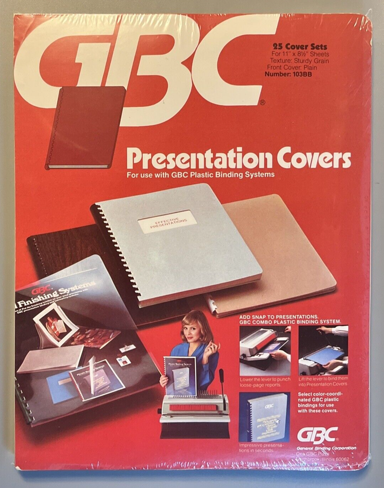 GBC RED Presentation Covers, 25 plain coversets STURDY GRAIN