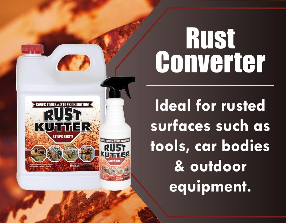 Rust Kutter - Stops Rust and Converts Rust Spots to Leave A Primed Surface Re...