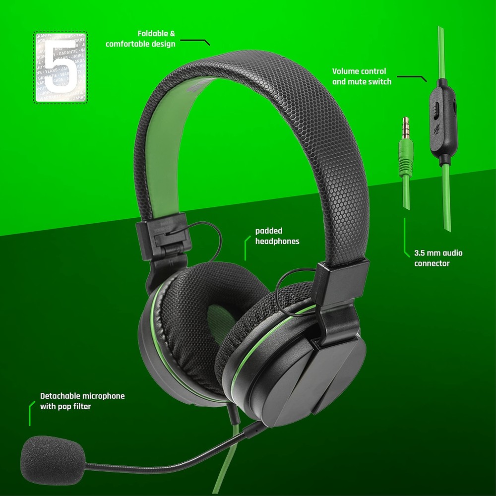Snakebyte Gaming Head Set X SB913099 On Ear Stereo Mic Inline Control Wired