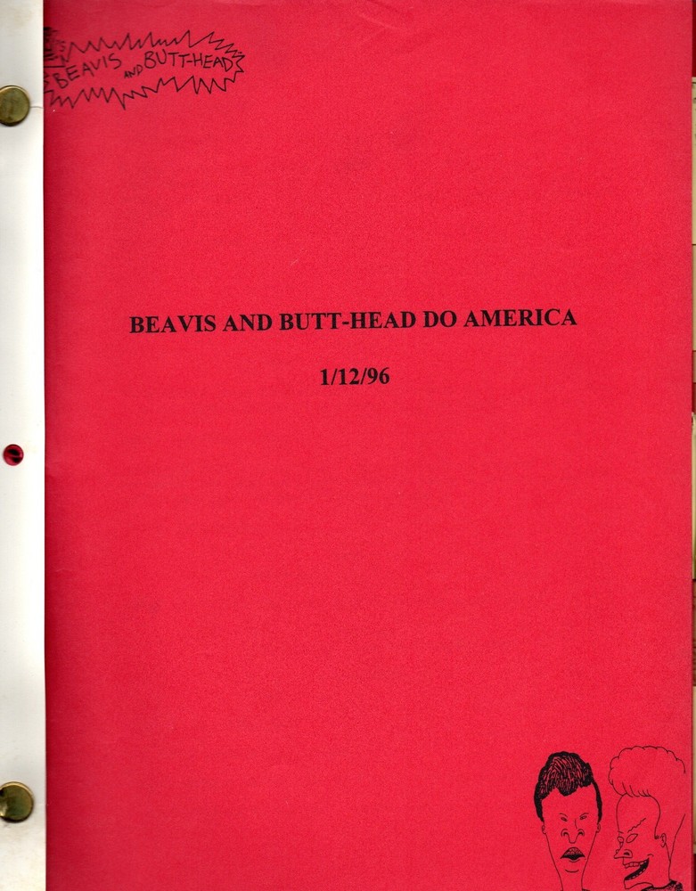 ROBERT STACK personal owned original MTV Beavis and Butt-Head Do America script