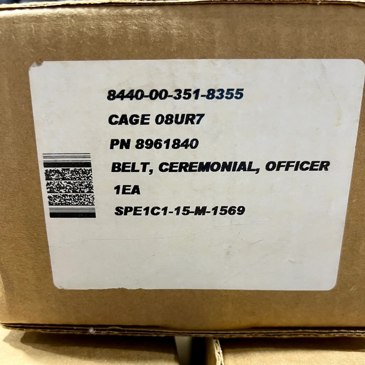 US Marine Corps Officer Ceremonial Belt Black Patent Leather With Strap Size 40