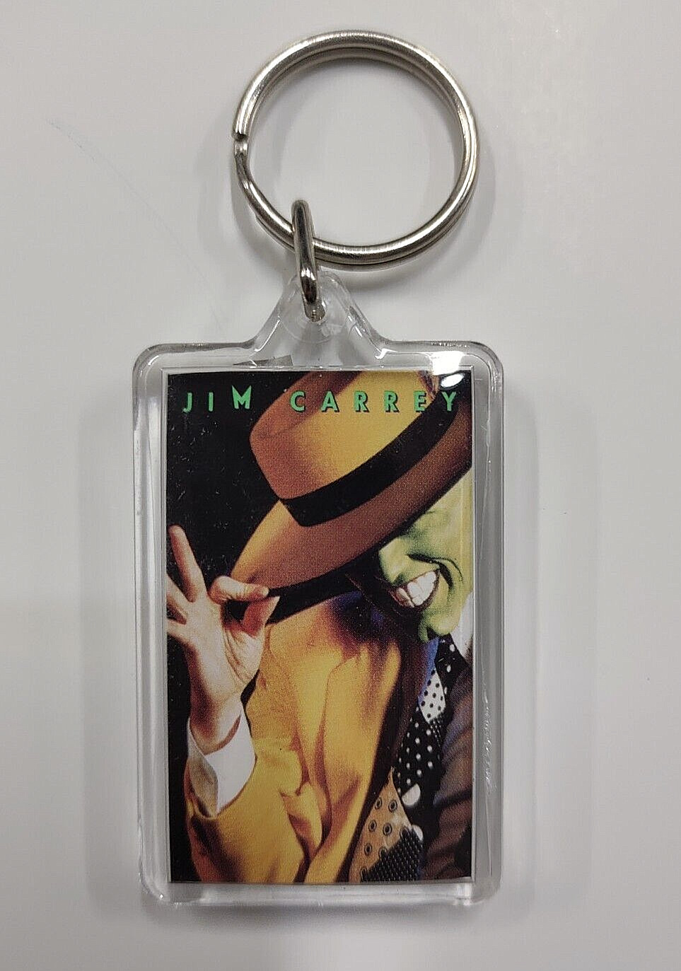 1994 THE MASK KEY CHAIN JIM CARREY From Zero To Hero movie keychain vtg promo