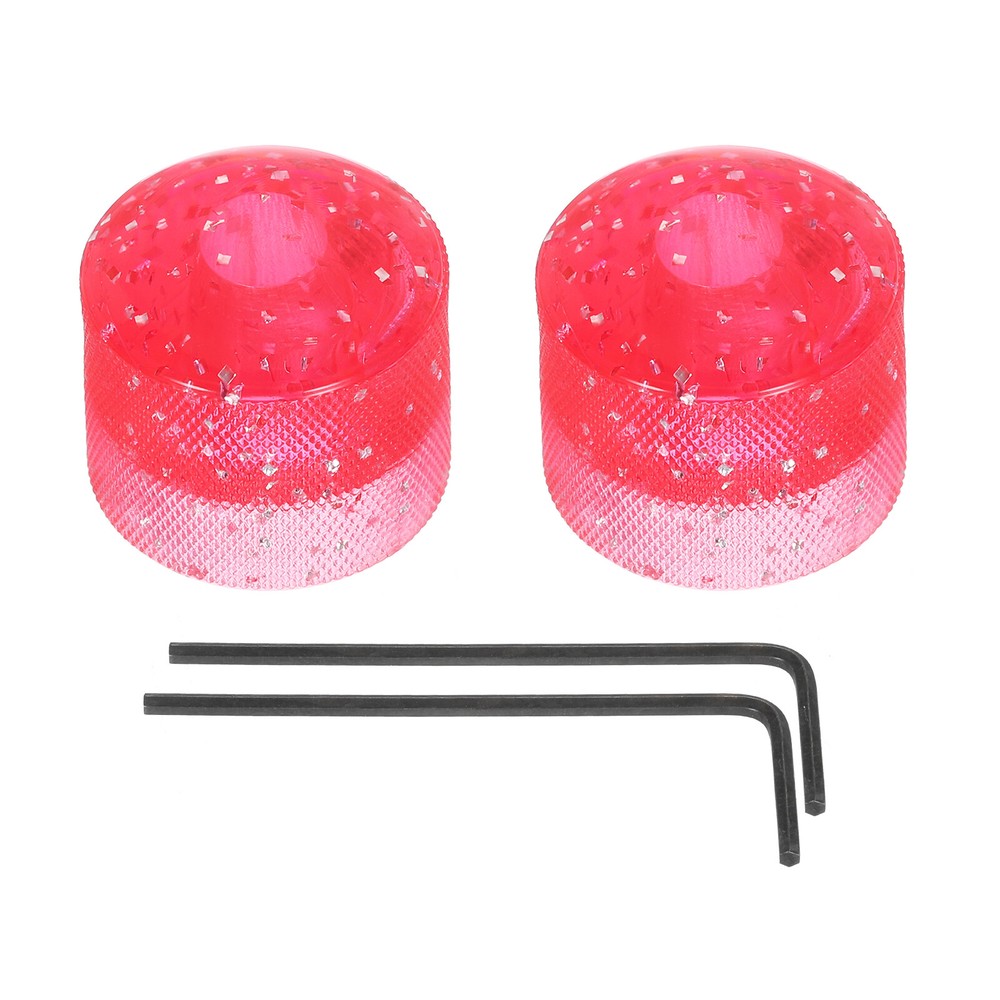 Dome Knobs Guitar Knob 6mm Flake Glitter Pink with Inner Hexagon Spanner 2Pcs