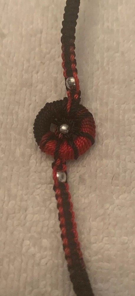 8” Black & Red Woven Bracelet
