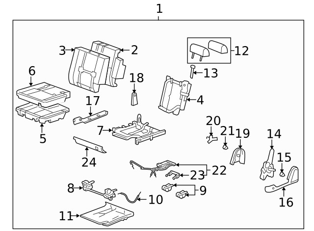 Genuine GM Seat Back Cover 20963289