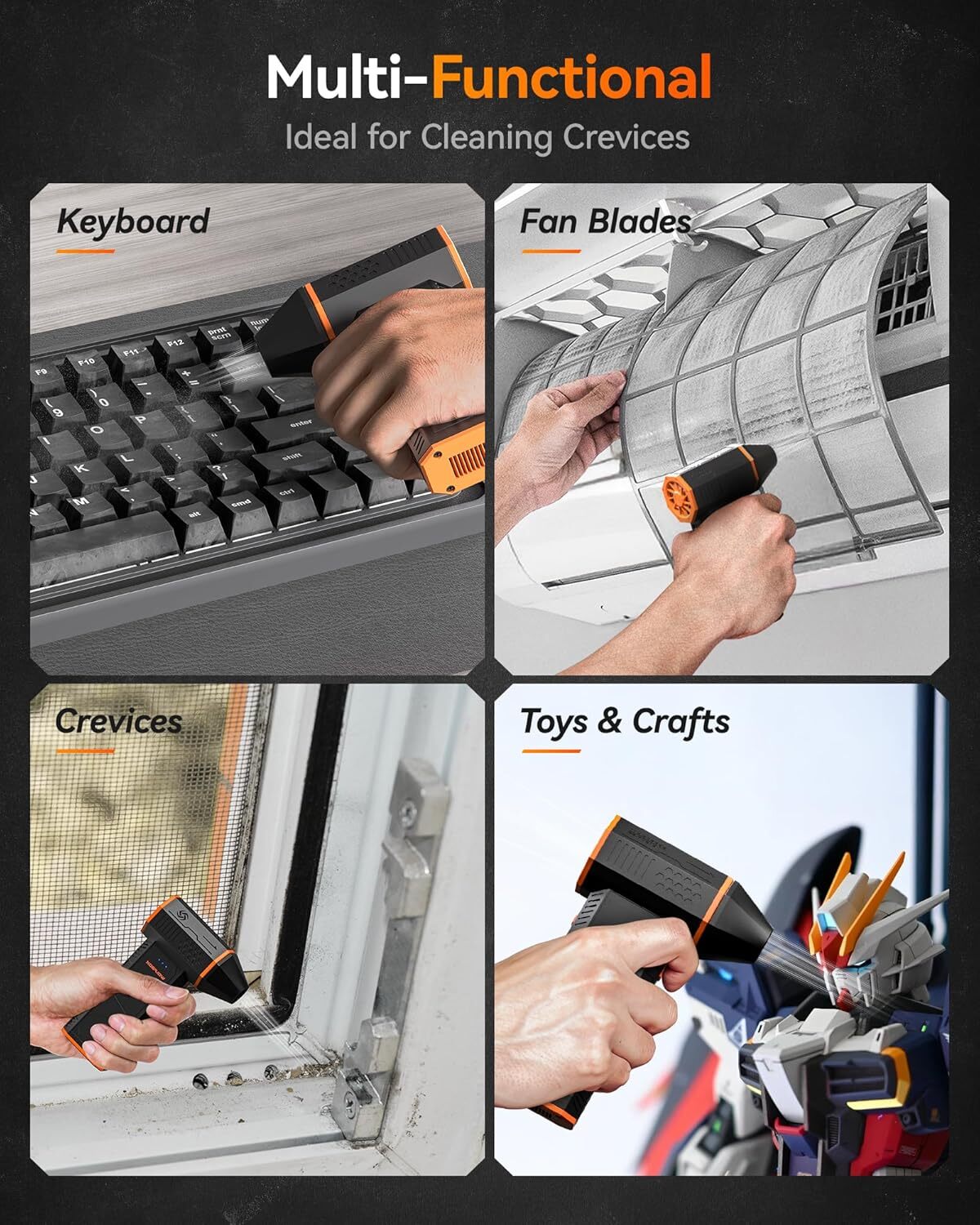 WOLFBOX MF50 Electric air Duster 110000RPM Brushless 3 Speed Turbo Fan Jet Fan