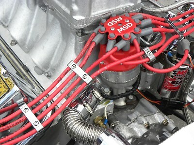 12 PC SPARK PLUG WIRES BILLET WIRE SEPARATORS V8 V6 ENGINE KIT SET BLUE