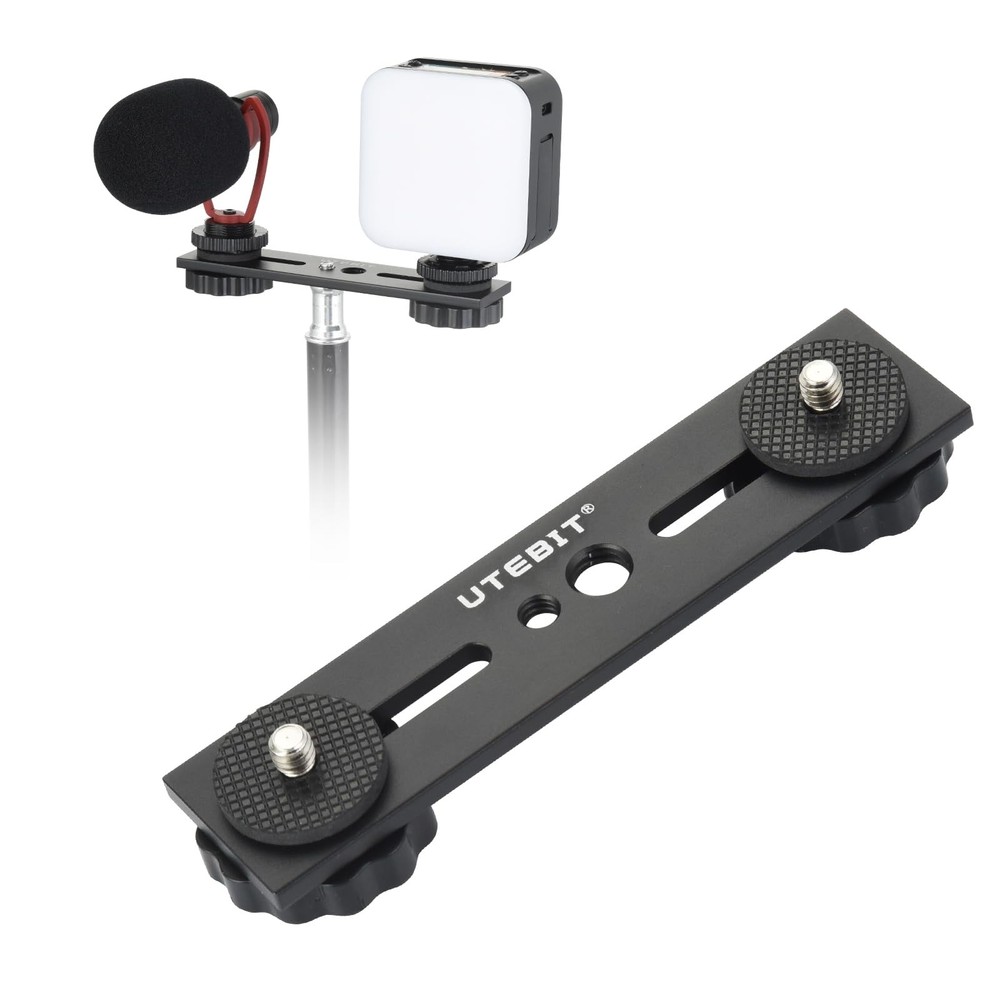 5 inch Flash Bracket, Long Dual Camera Mount Flash Bracket Extension Bar with...