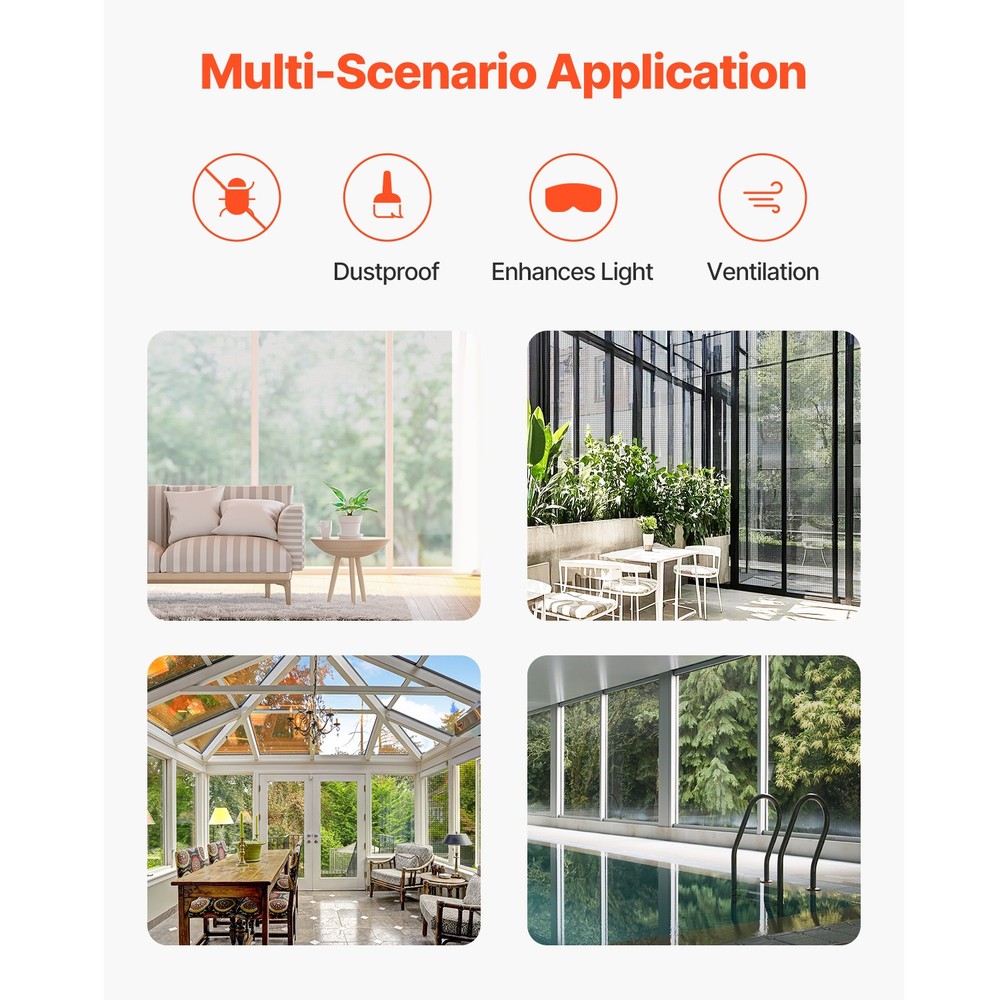 Window Screen Replacement 100 ft × 48 in Window Screen Mesh DIY Adjustable